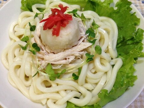 蒸しささみと大根おろしの冷やしうどん♪